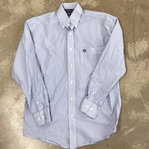 Wrangler Men's Blue Striped Button Down Shirt